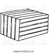 Illustration of a Crate Animal Trap - Black and White by Al